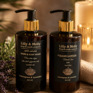 Liquid soap and body lotion combo lemongrass & lavender